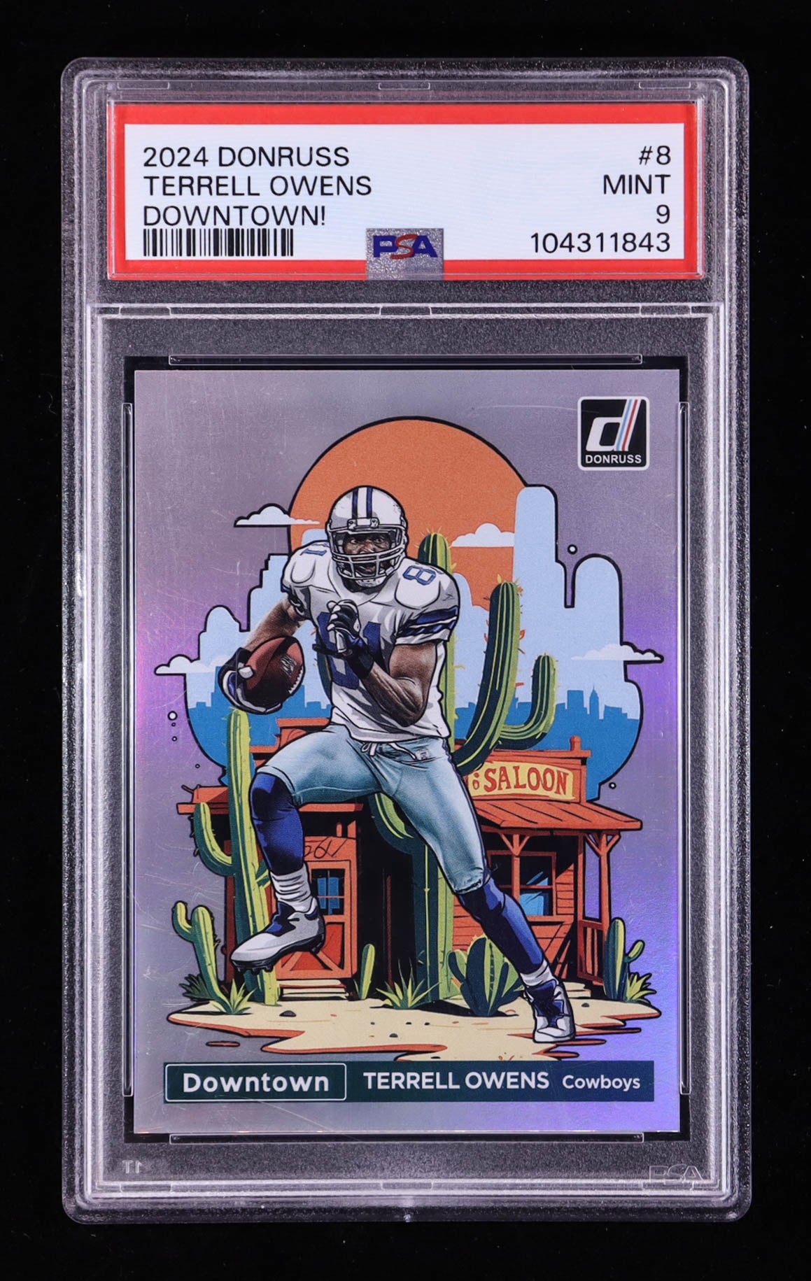 Terrell Owens — 2024 Donruss Downtown - Case Hit Insert — Card #8 - PSA 9 (Mint)