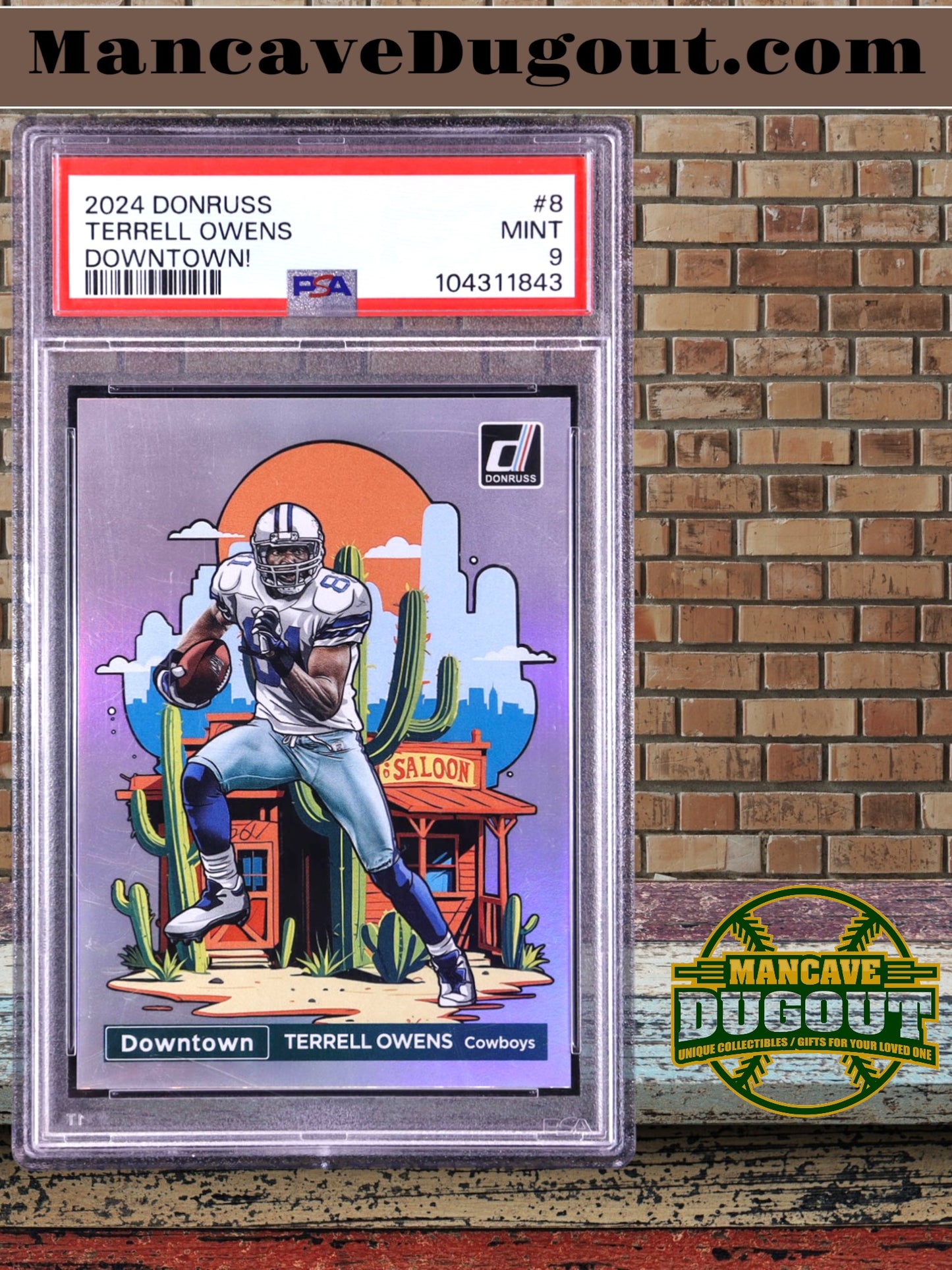 Terrell Owens — 2024 Donruss Downtown - Case Hit Insert — Card #8 - PSA 9 (Mint)