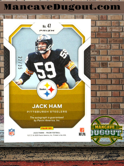 Jack Ham—2020 Panini Prizm-Sensational Signatures—Blue Ice Parallel-C#47—#22/35