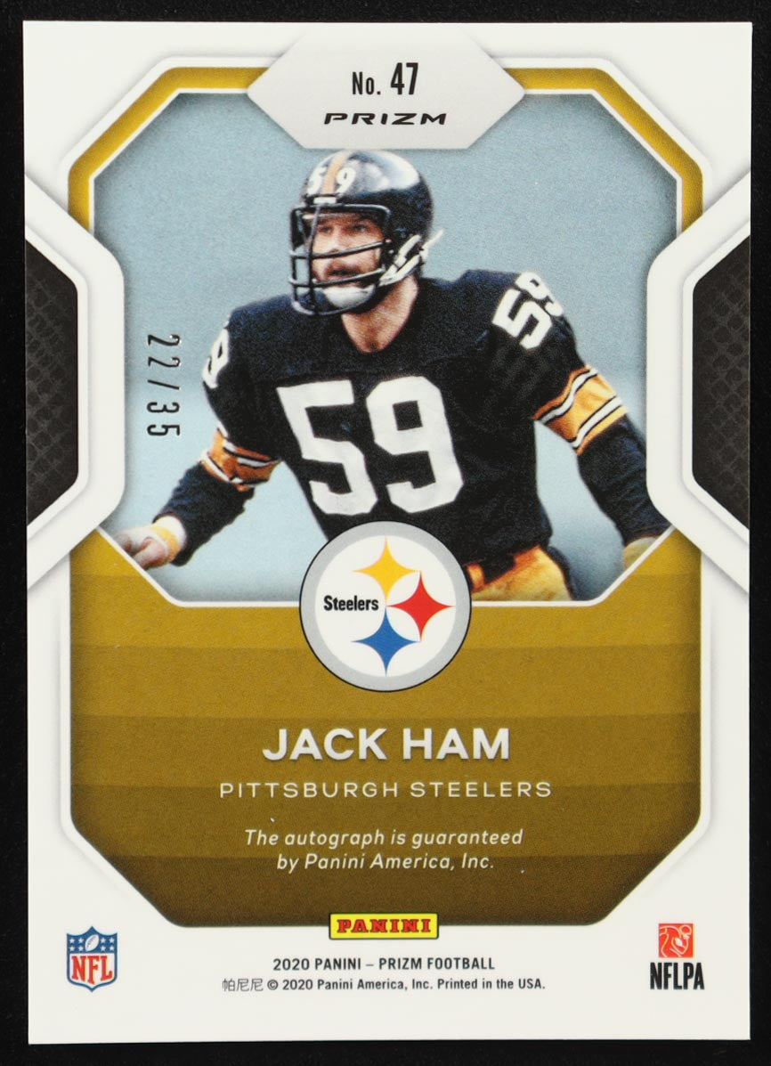 Jack Ham—2020 Panini Prizm-Sensational Signatures—Blue Ice Parallel-C#47—#22/35