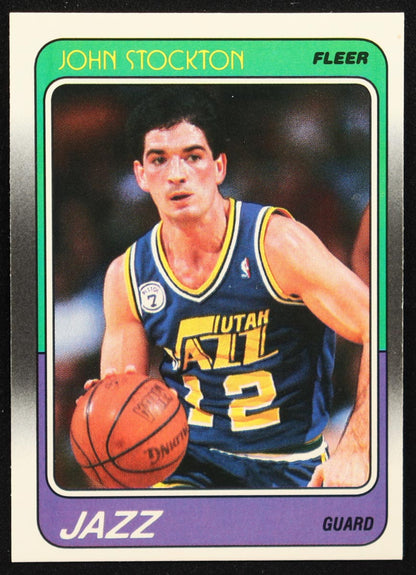 John Stockton — 1988 89 Fleer #115 - Official Rookie Card (RC)