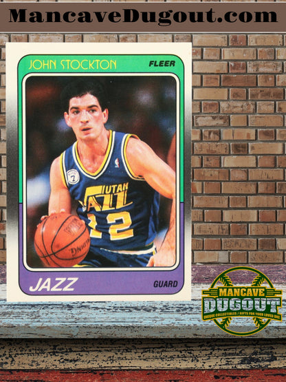 John Stockton — 1988 89 Fleer #115 - Official Rookie Card (RC)