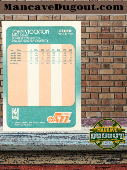 John Stockton — 1988 89 Fleer #115 - Official Rookie Card (RC)