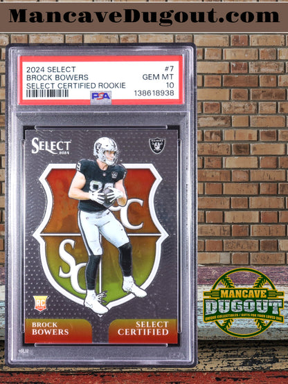 Brock Bowers – 2024 Select - Select Certified Rookies #7 – PSA 10 Gem Mint