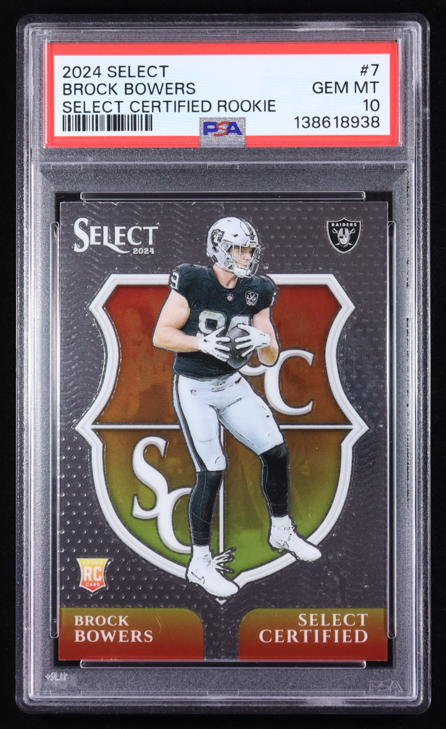 Brock Bowers – 2024 Select - Select Certified Rookies #7 – PSA 10 Gem Mint