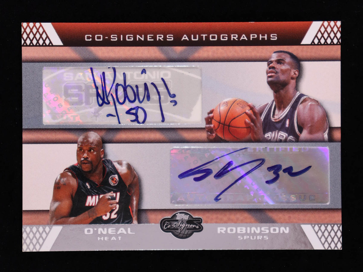 Shaquille O’Neal & David Robinson - 2007 08 Topps Co Signers Dual Autographs #CS7