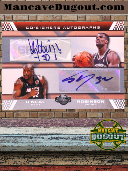 Shaquille O’Neal & David Robinson - 2007 08 Topps Co Signers Dual Autographs #CS7