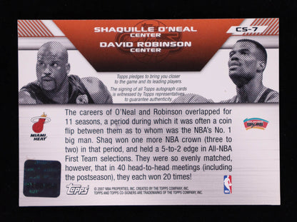 Shaquille O’Neal & David Robinson - 2007 08 Topps Co Signers Dual Autographs #CS7