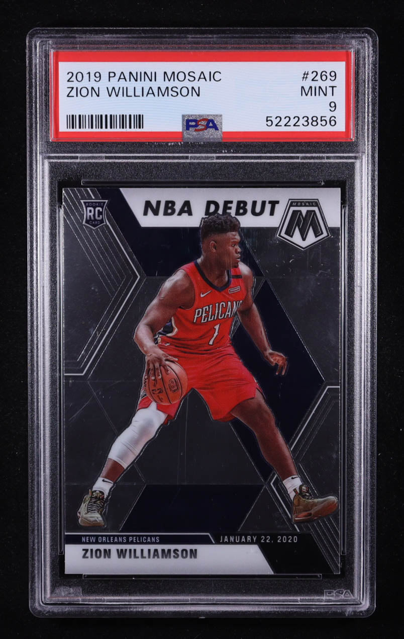 Zion Williamson — 2019 20 Panini Mosaic - NBA Debut Rookie Card #269 - PSA 9 (Mint)