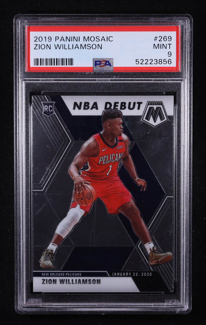Zion Williamson — 2019 20 Panini Mosaic - NBA Debut Rookie Card #269 - PSA 9 (Mint)