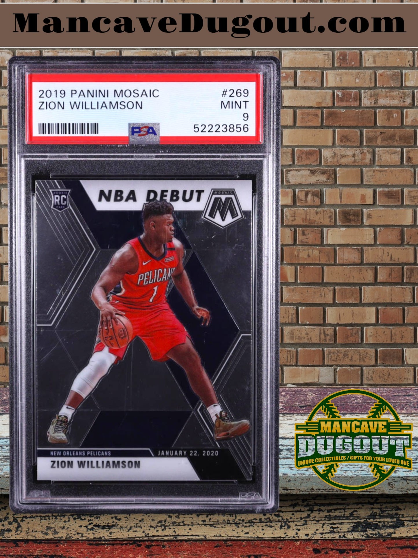 Zion Williamson — 2019 20 Panini Mosaic - NBA Debut Rookie Card #269 - PSA 9 (Mint)