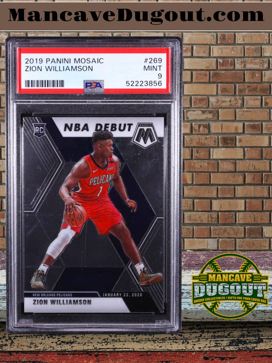 Zion Williamson — 2019 20 Panini Mosaic - NBA Debut Rookie Card #269 - PSA 9 (Mint)