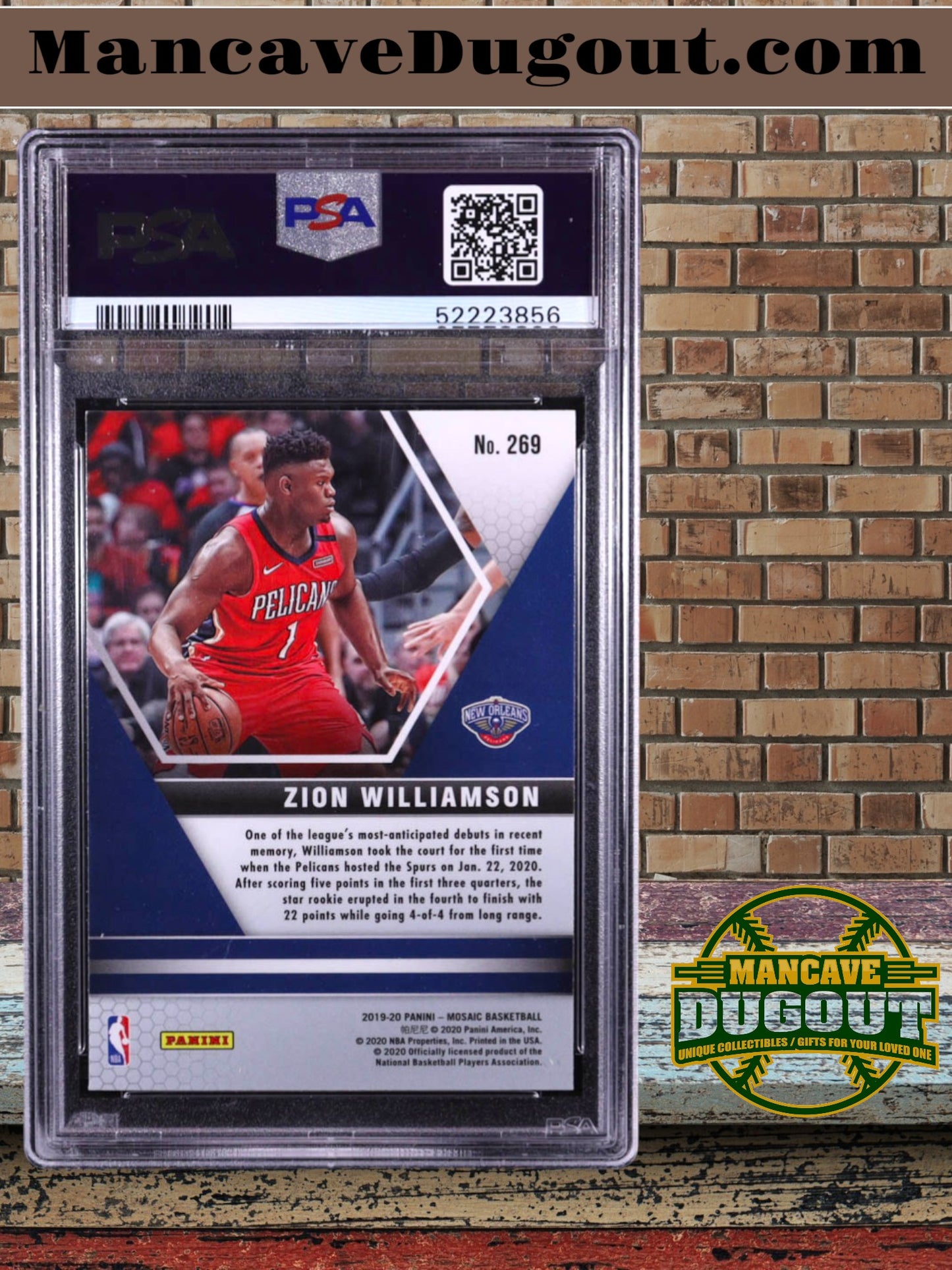 Zion Williamson — 2019 20 Panini Mosaic - NBA Debut Rookie Card #269 - PSA 9 (Mint)
