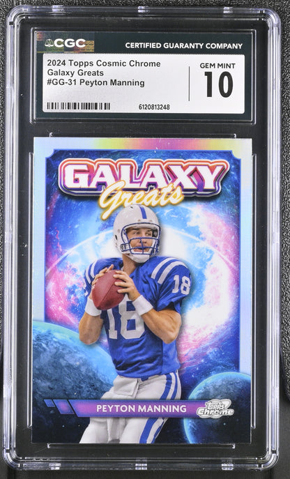Peyton Manning — 2024 Topps Cosmic Chrome - Galaxy Greats #GG 31 - CGC 10 Gem Mint