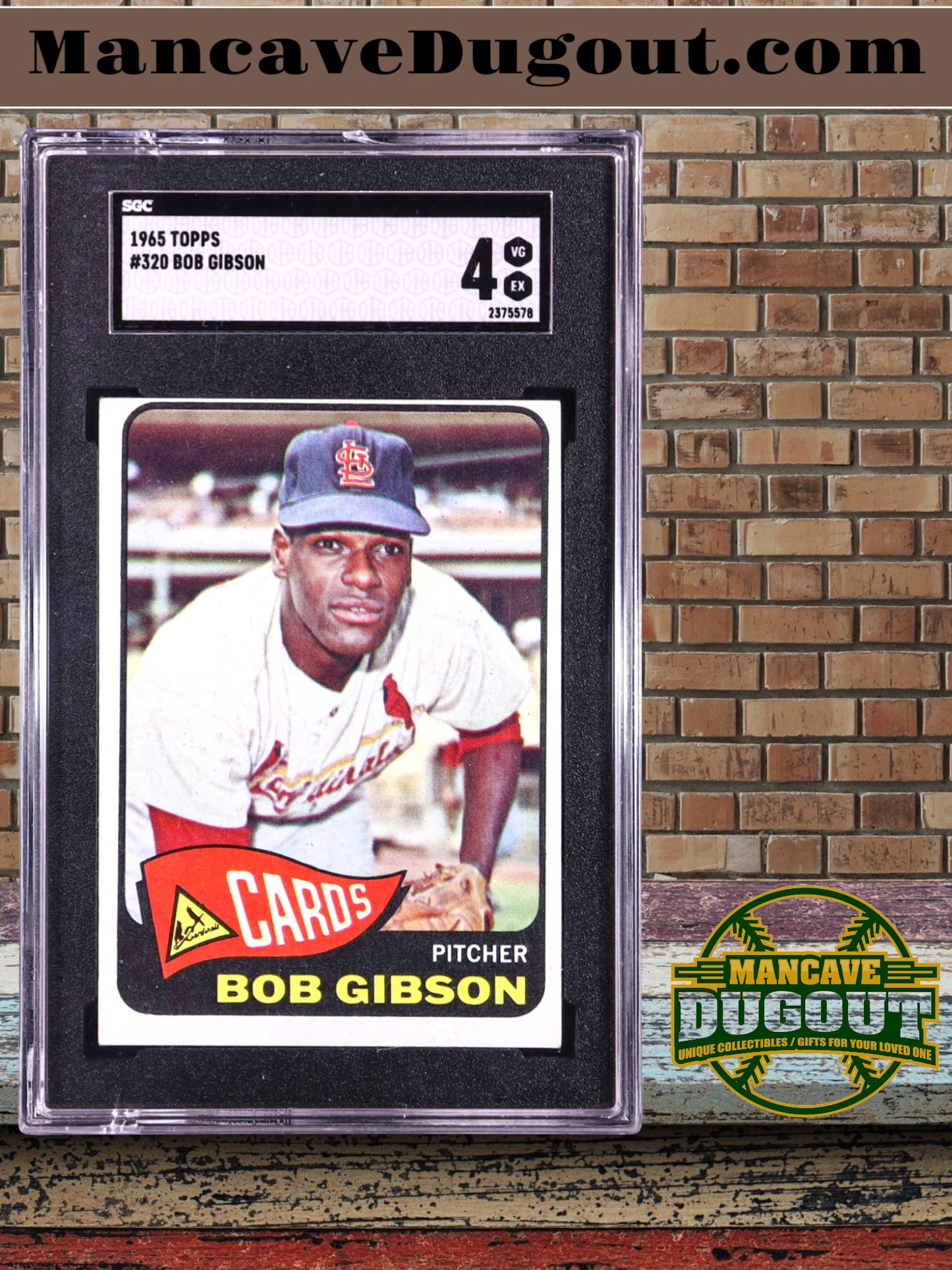 Bob Gibson — 1965 Topps #320 - SGC 4 (VG) — Hall of Fame Pitching Legend