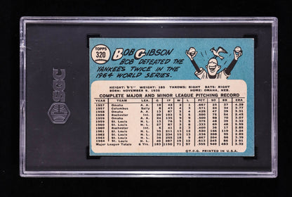 Bob Gibson — 1965 Topps #320 - SGC 4 (VG) — Hall of Fame Pitching Legend
