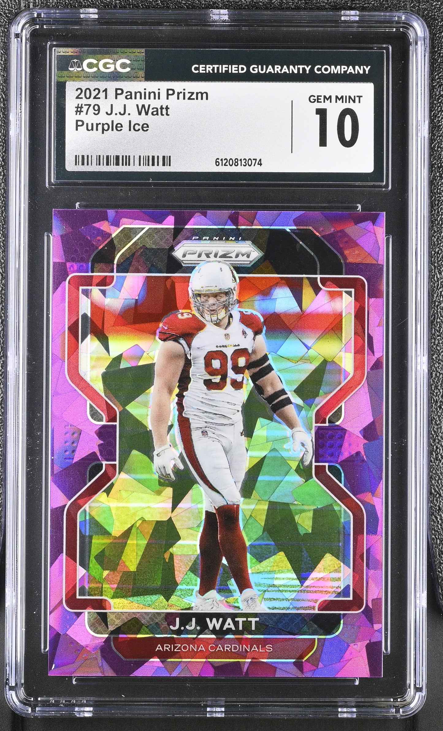 J.J. Watt — 2021 Panini Prizm - Purple Ice Parallel #79 — Serial #110/225 - CGC 10 Gem Mint