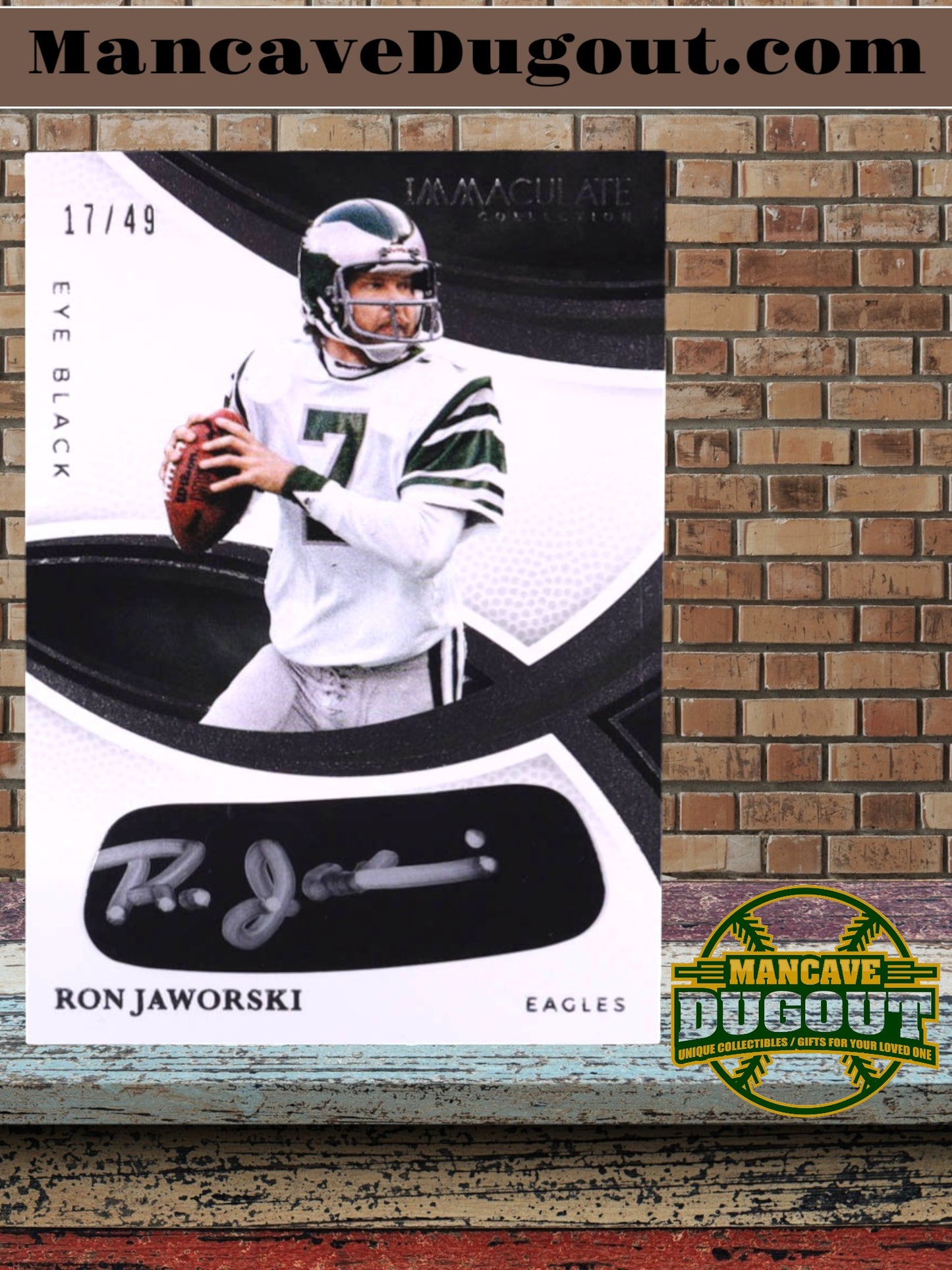 Ron Jaworski – 2025 Immaculate Collection - Immaculate Eye Black Autograph #23 – Serial #17/49