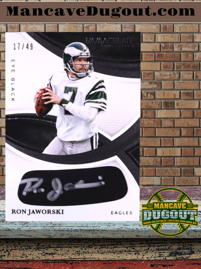 Ron Jaworski – 2025 Immaculate Collection - Immaculate Eye Black Autograph #23 – Serial #17/49