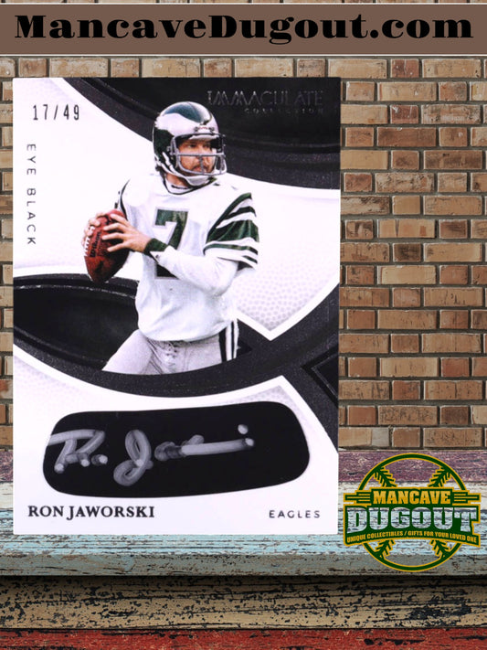 Ron Jaworski – 2025 Immaculate Collection - Immaculate Eye Black Autograph #23 – Serial #17/49