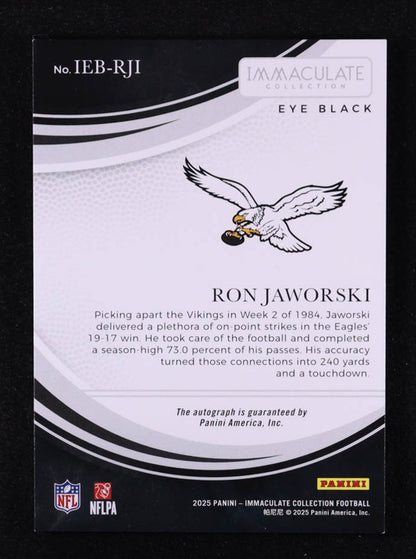 Ron Jaworski – 2025 Immaculate Collection - Immaculate Eye Black Autograph #23 – Serial #17/49