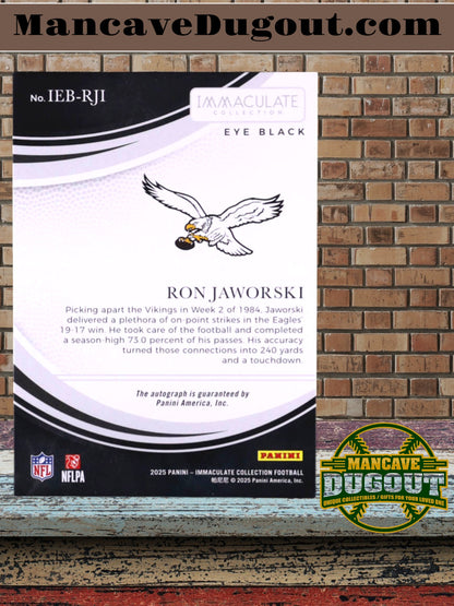 Ron Jaworski – 2025 Immaculate Collection - Immaculate Eye Black Autograph #23 – Serial #17/49