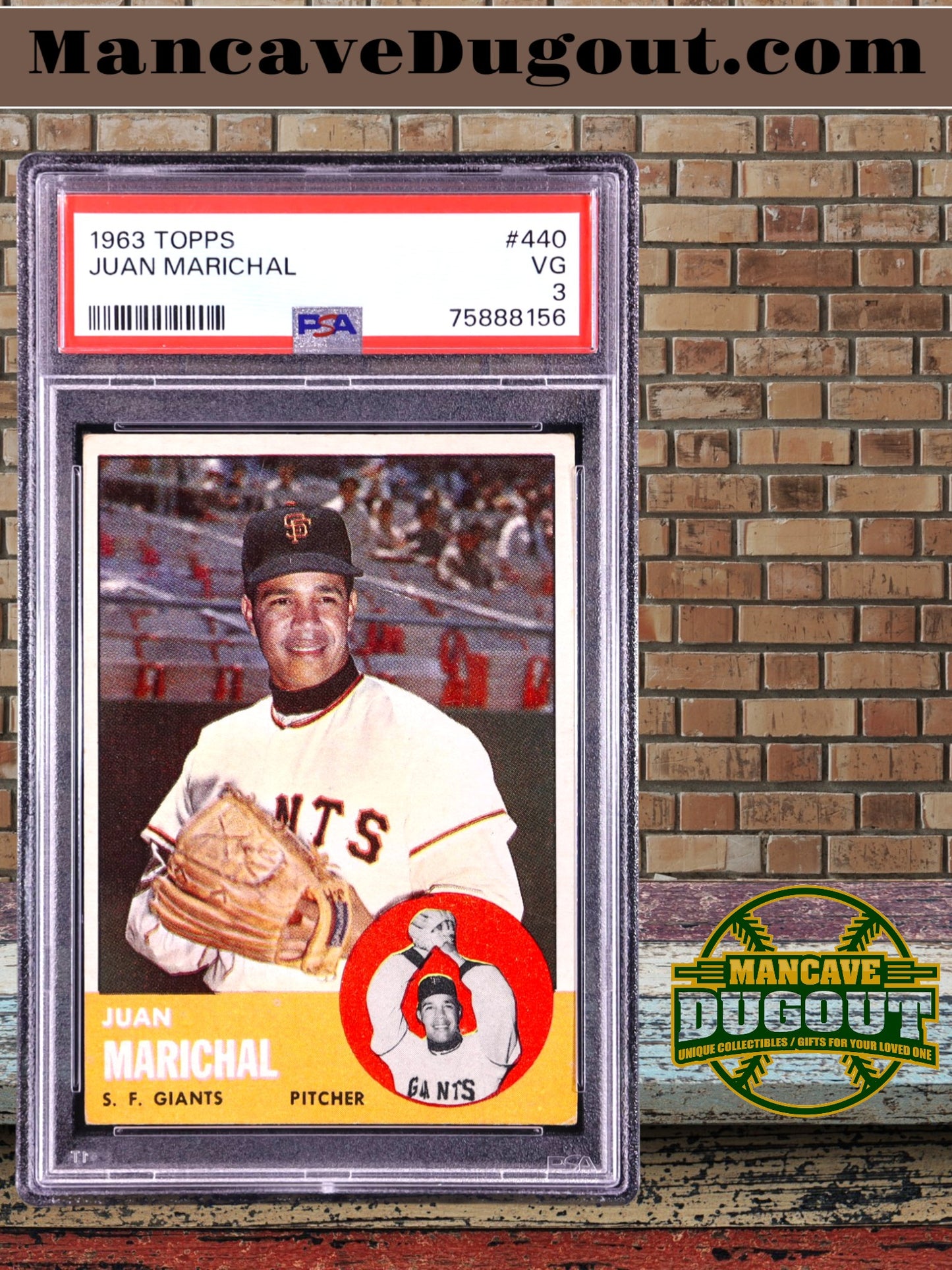 Juan Marichal — 1963 Topps #440 - PSA 3 (VG) — Hall of Fame Pitching Great