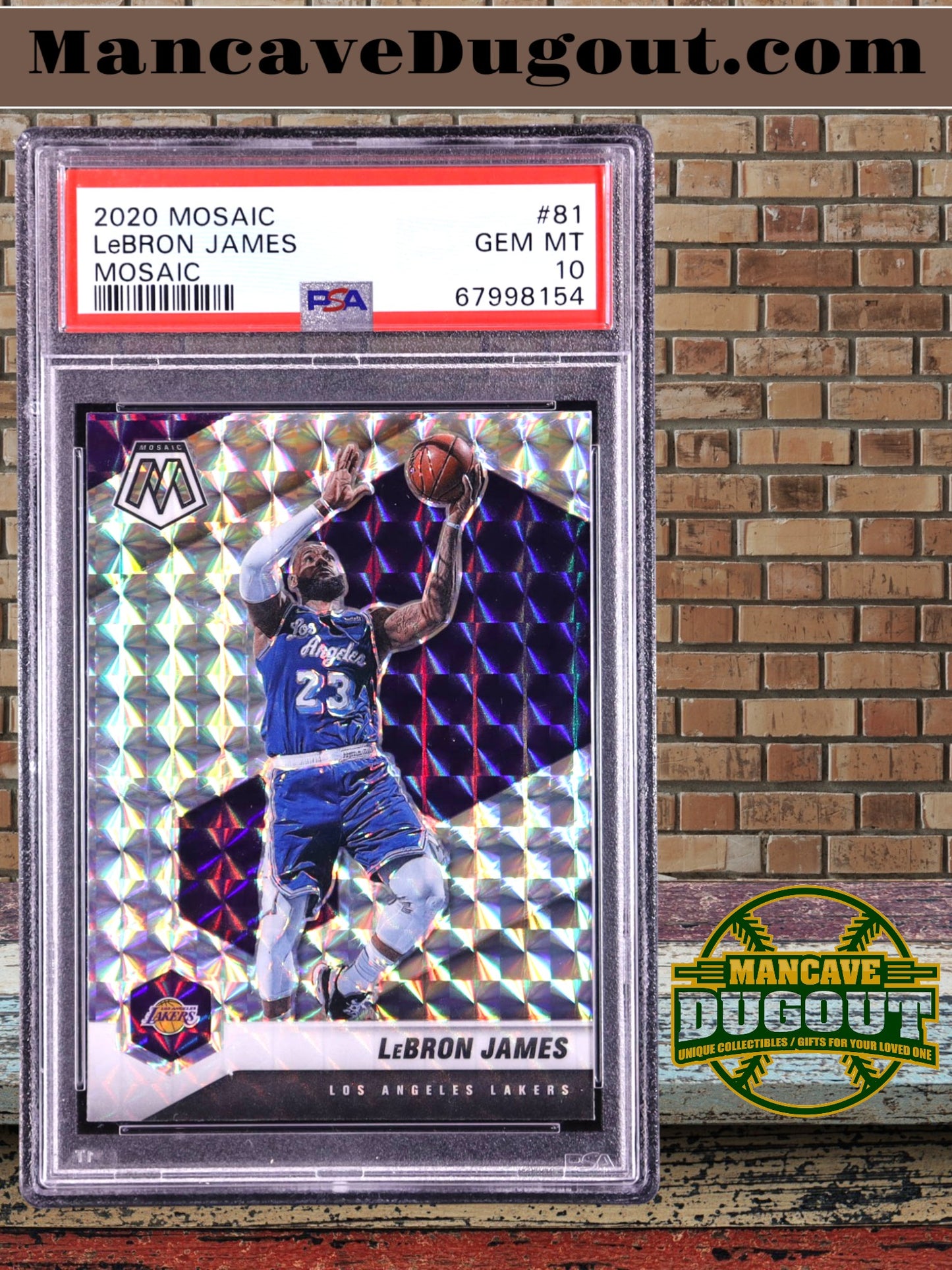 LeBron James — 2020 21 Panini Mosaic - Mosaic Parallel #81 - PSA 10 Gem Mint