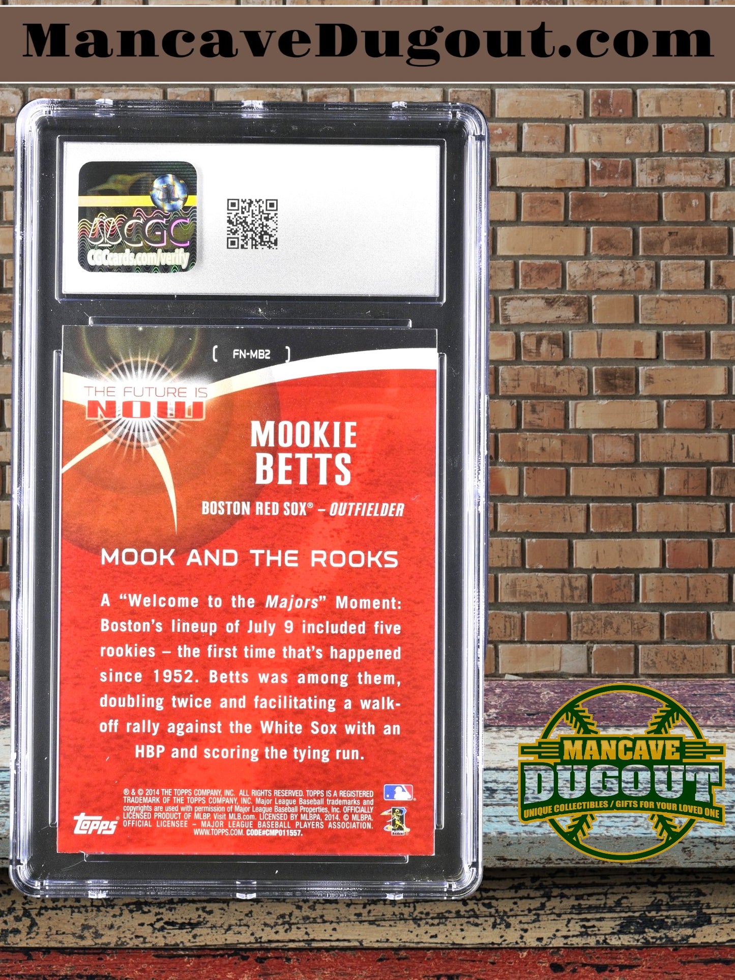 Mookie Betts – 2014 Topps Update - Future Is Now #FN MB2 – Rookie Card - CGC 9 Mint