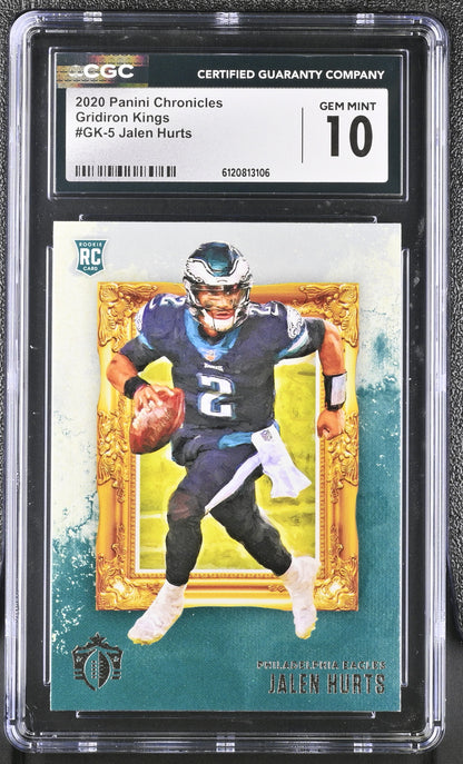 Jalen Hurts — 2020 Panini Chronicles - Gridiron Kings Rookie Card #GK 5 - CGC 10 Gem Mint