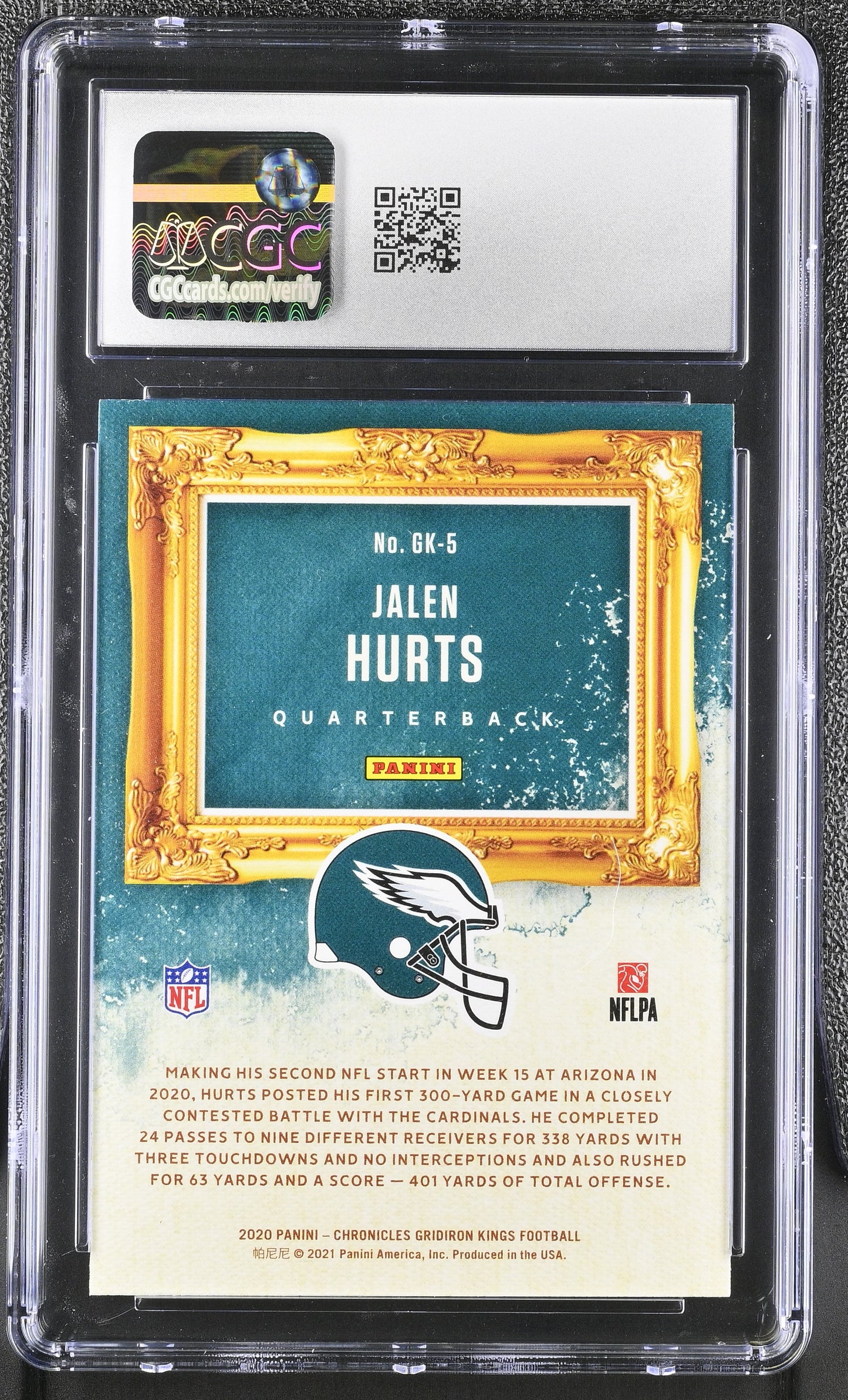 Jalen Hurts — 2020 Panini Chronicles - Gridiron Kings Rookie Card #GK 5 - CGC 10 Gem Mint