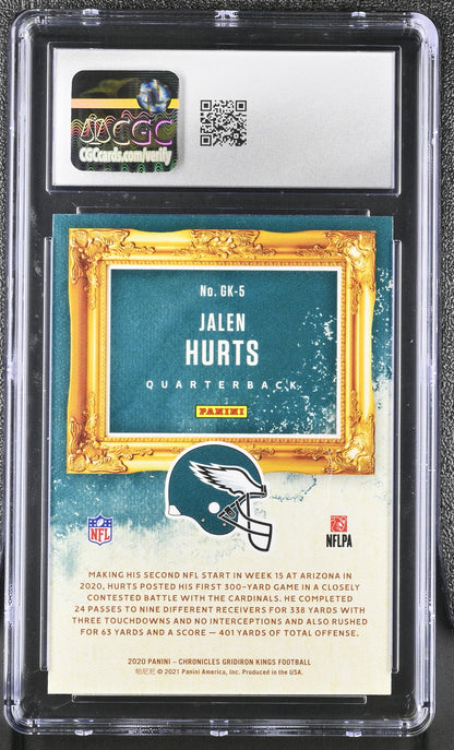 Jalen Hurts — 2020 Panini Chronicles - Gridiron Kings Rookie Card #GK 5 - CGC 10 Gem Mint