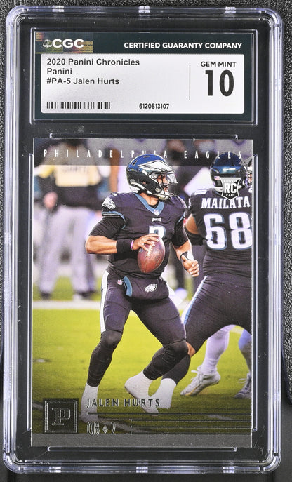 Jalen Hurts — 2020 Panini Chronicles - Panini Rookie Card #PA 5 - CGC 10 Gem Mint