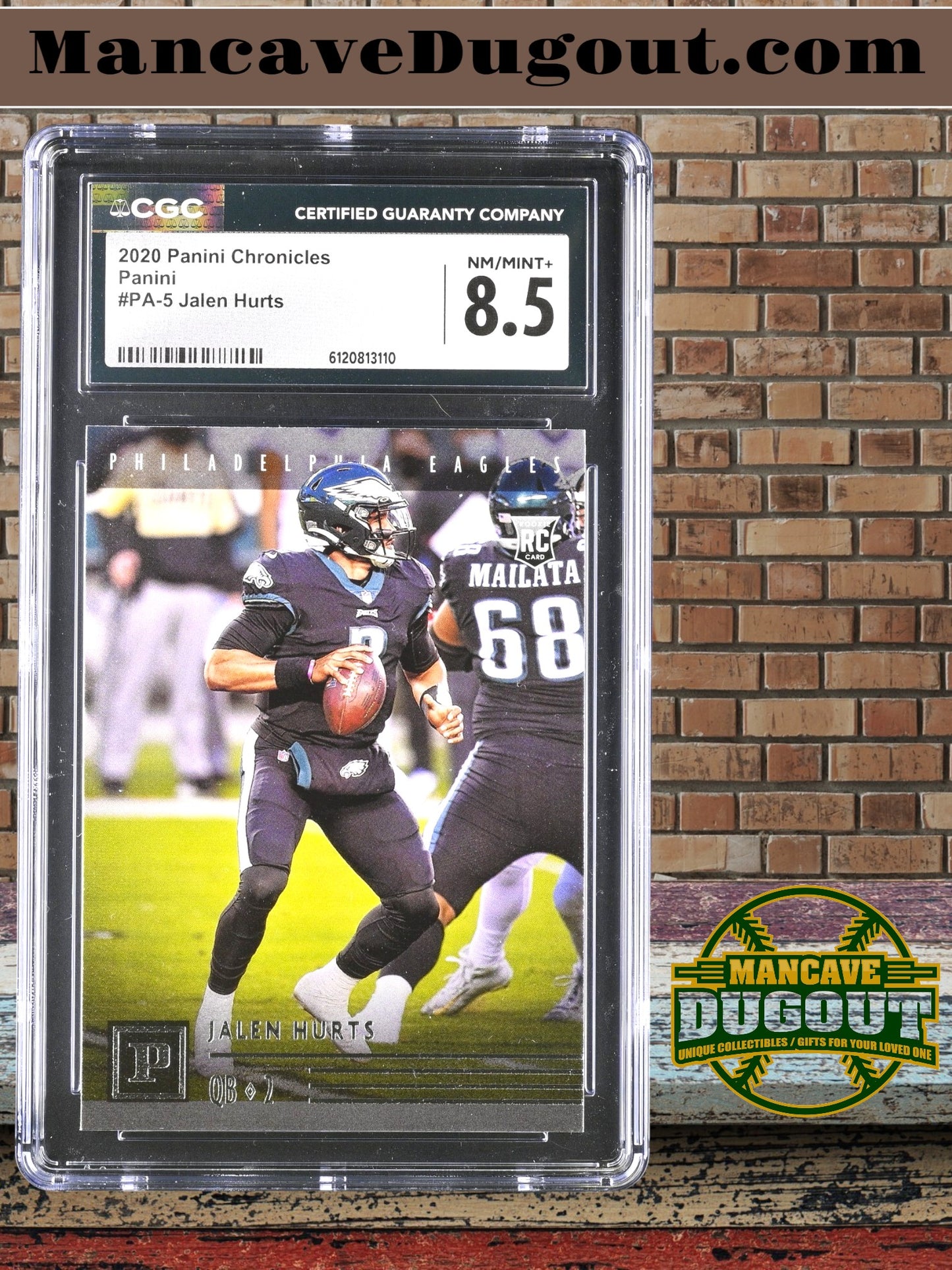 Jalen Hurts — 2020 Panini Chronicles - Panini Rookie Card #PA 5 - CGC 8.5 (Near Mint–Mint+)