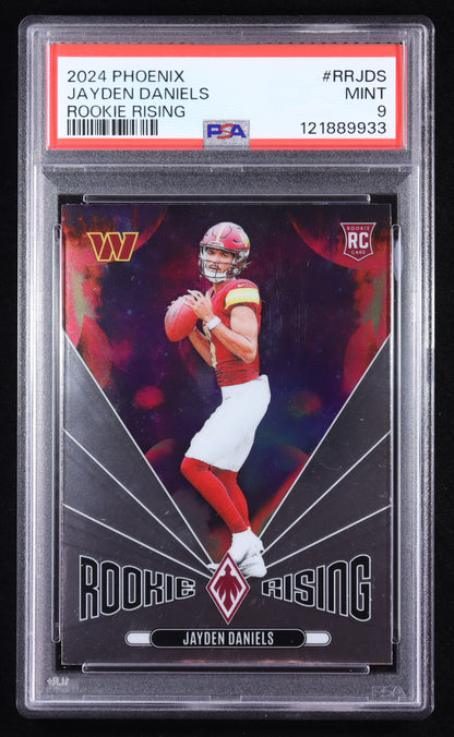Jayden Daniels – 2024 Panini Phoenix - Rookie Rising #43 – Rookie Card (PSA 9)