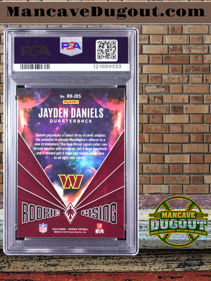 Jayden Daniels – 2024 Panini Phoenix - Rookie Rising #43 – Rookie Card (PSA 9)