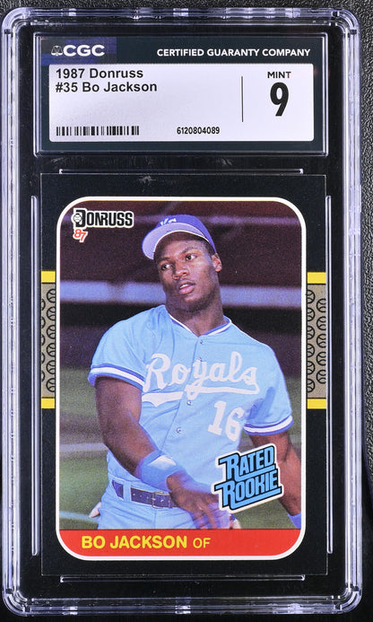 Bo Jackson — 1987 Donruss #35 - Rookie Card (RC) - CGC 9 Mint