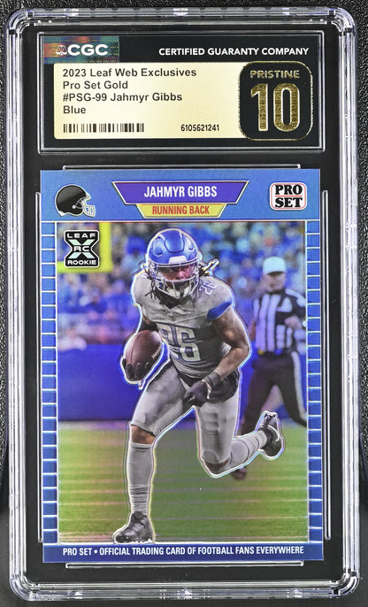 Jahmyr Gibbs — 2023 Leaf Web Exclusives - Pro Set Blue Parallel — #PSG 99 - Serial Numbered 22/25