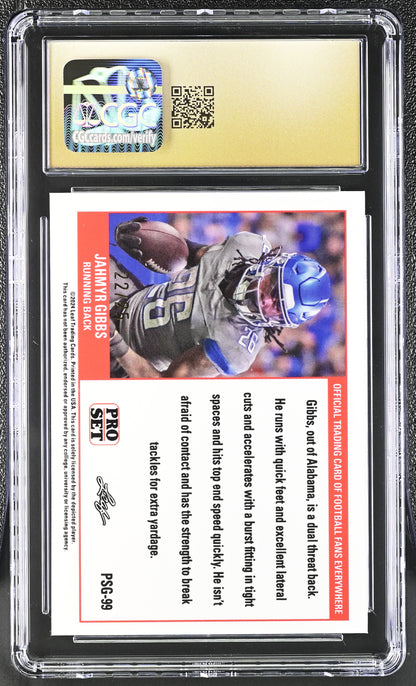 Jahmyr Gibbs — 2023 Leaf Web Exclusives - Pro Set Blue Parallel — #PSG 99 - Serial Numbered 22/25