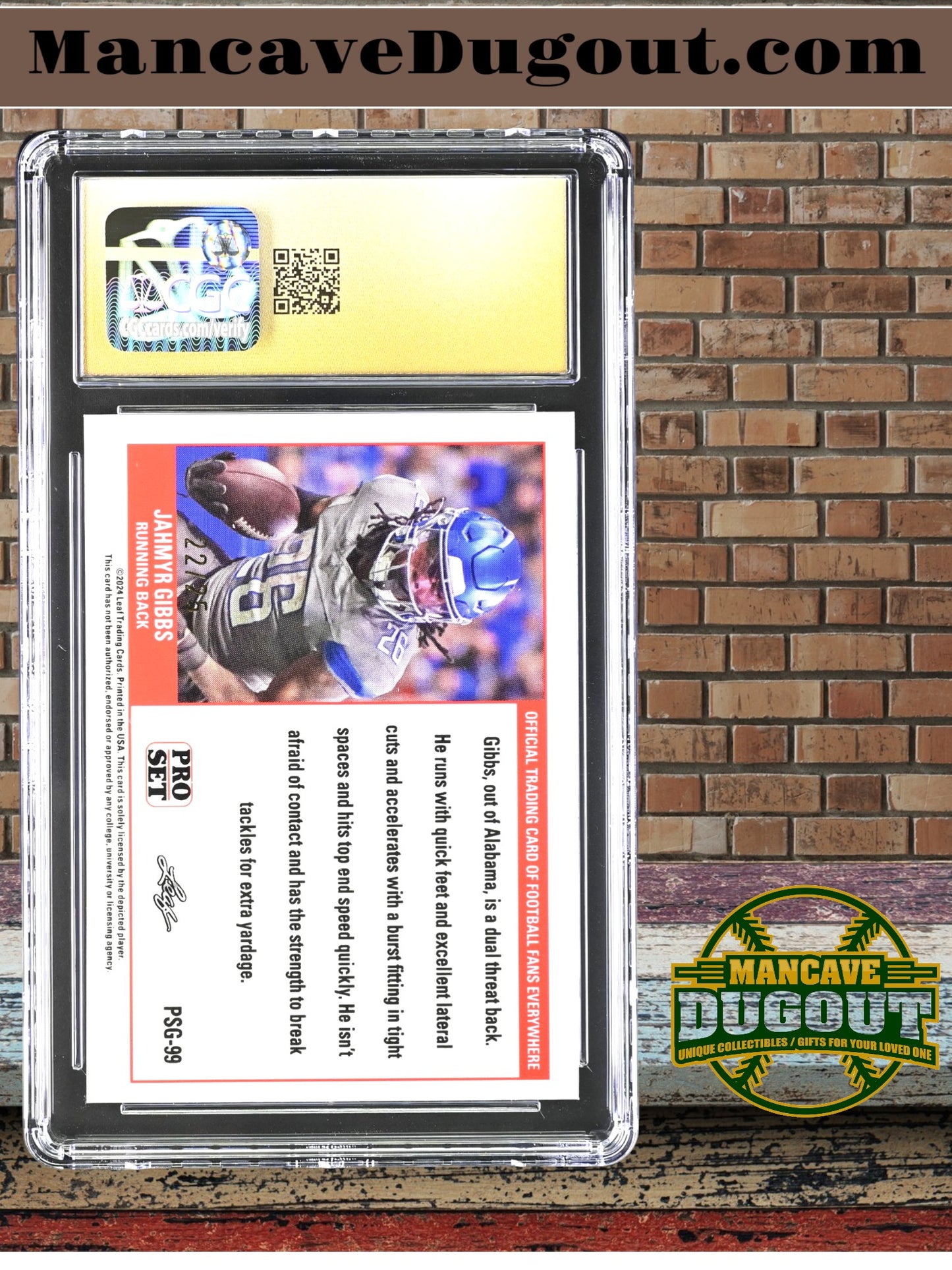 Jahmyr Gibbs — 2023 Leaf Web Exclusives - Pro Set Blue Parallel — #PSG 99 - Serial Numbered 22/25