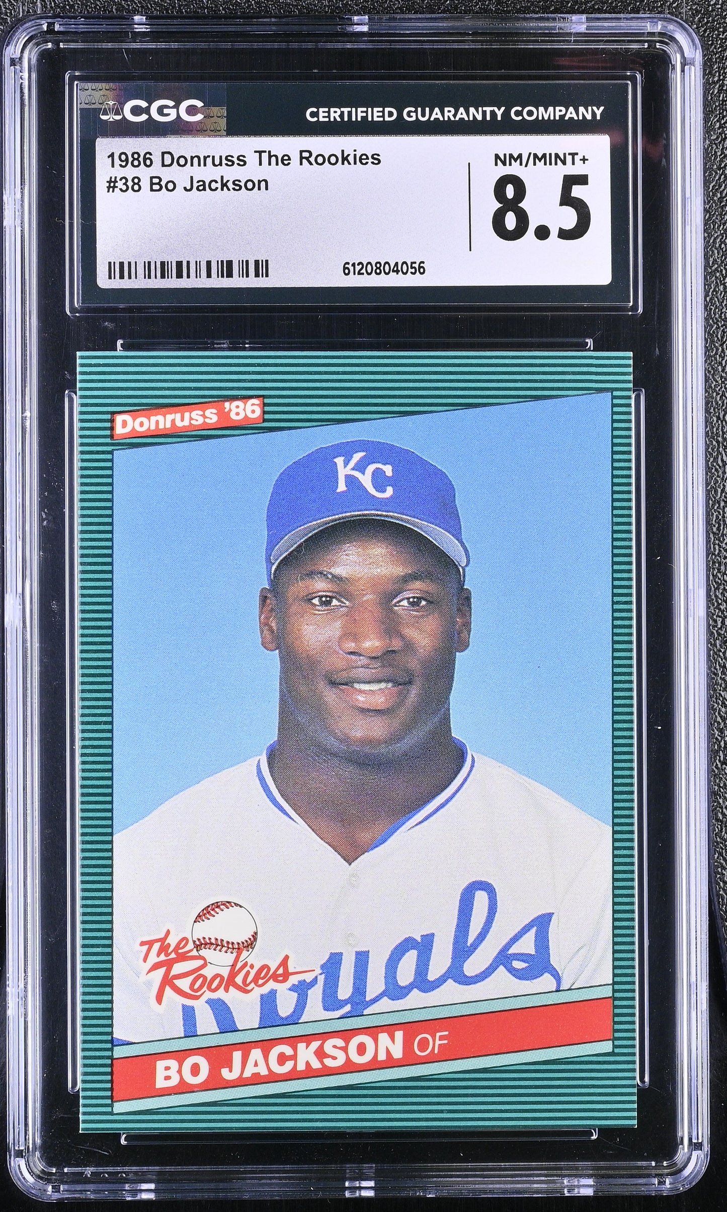 Bo Jackson — 1986 Donruss The Rookies #38 - Rookie Card (RC) - CGC 8.5 (Near Mint–Mint+)