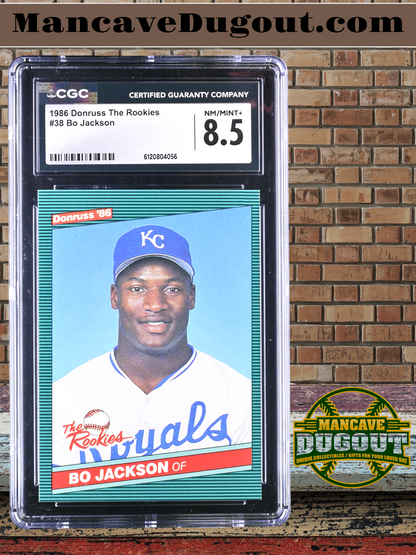 Bo Jackson — 1986 Donruss The Rookies #38 - Rookie Card (RC) - CGC 8.5 (Near Mint–Mint+)