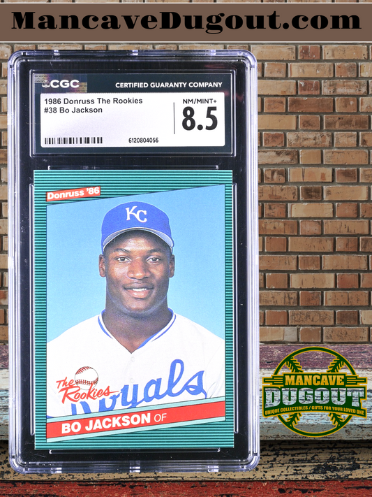 Bo Jackson — 1986 Donruss The Rookies #38 - Rookie Card (RC) - CGC 8.5 (Near Mint–Mint+)
