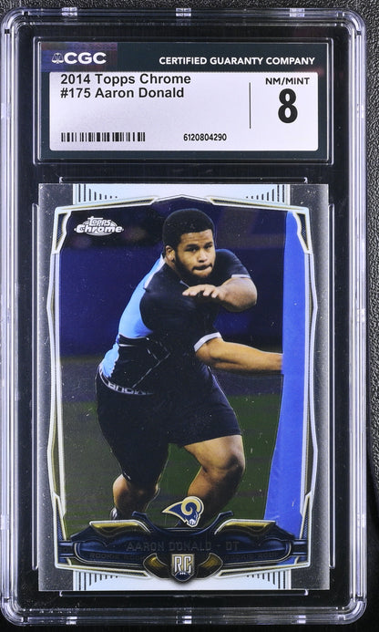 Aaron Donald — 2014 Topps Chrome #175 - Rookie Card (RC) - CGC 8 (Near Mint–Mint)