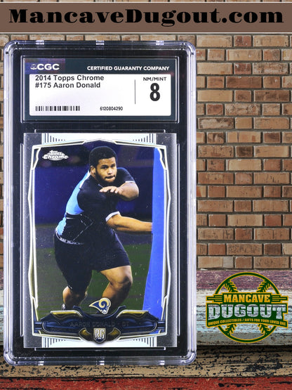 Aaron Donald — 2014 Topps Chrome #175 - Rookie Card (RC) - CGC 8 (Near Mint–Mint)