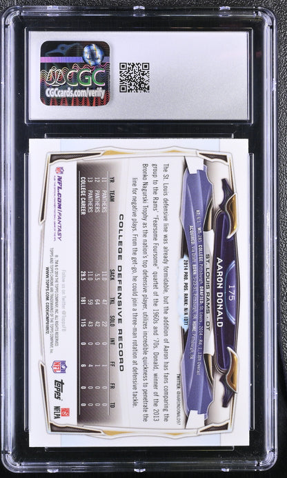 Aaron Donald — 2014 Topps Chrome #175 - Rookie Card (RC) - CGC 8 (Near Mint–Mint)