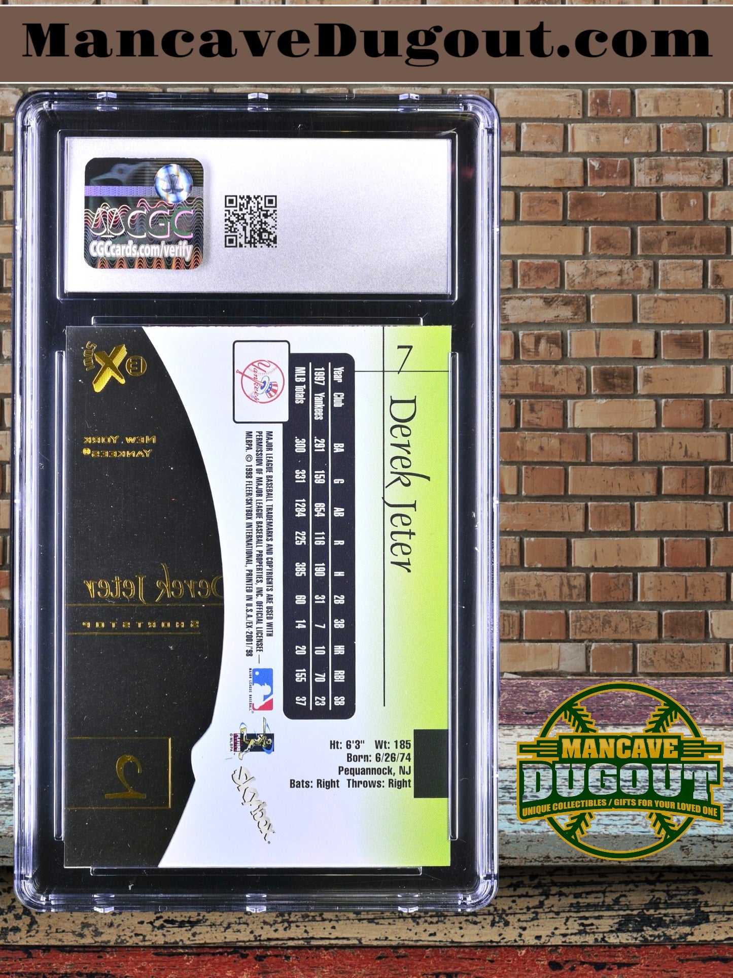 Derek Jeter — 1998 E X2001 #7 - CGC 9.5 (Gem Mint+) — Late 90s Acetate Classic
