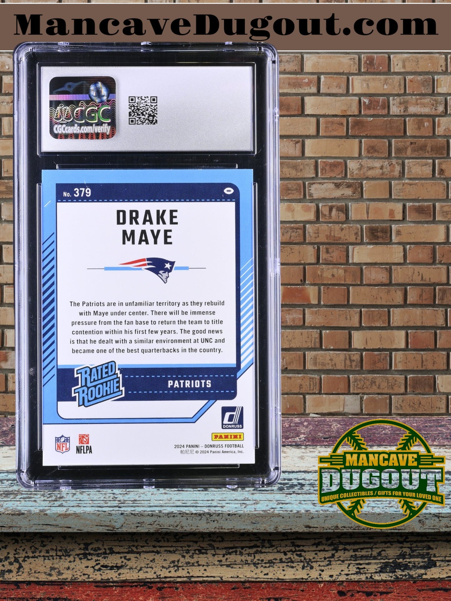 Drake Maye — 2024 Donruss - Rookie Card #379 - CGC 9 (Mint)