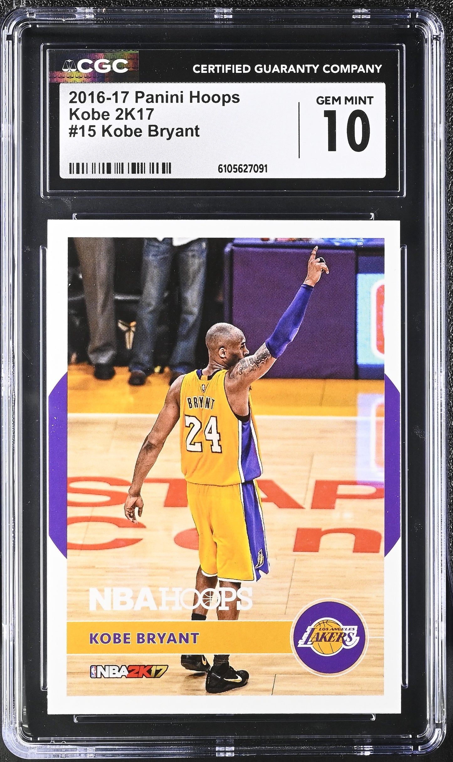 Kobe Bryant — 2016 17 Panini Hoops - Kobe 2K17 Insert — Card #15 - CGC 10 Gem Mint