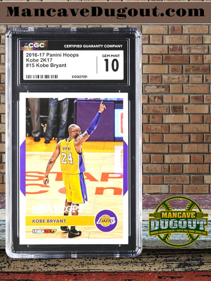 Kobe Bryant — 2016 17 Panini Hoops - Kobe 2K17 Insert — Card #15 - CGC 10 Gem Mint